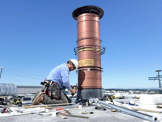 Installed chimney liner by Milford Chimney Sweep in Milford, CT
