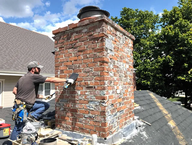 Completed chimney rebuild by Milford Chimney Sweep in Milford, CT