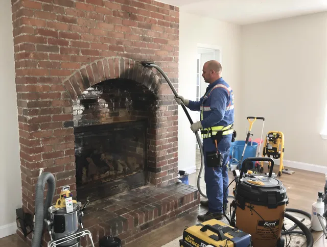 Milford Chimney Sweep expert performing detailed chimney sweep in Milford, CT