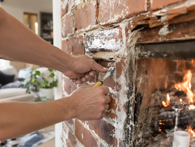 Routine fireplace repair by Milford Chimney Sweep in Milford, CT